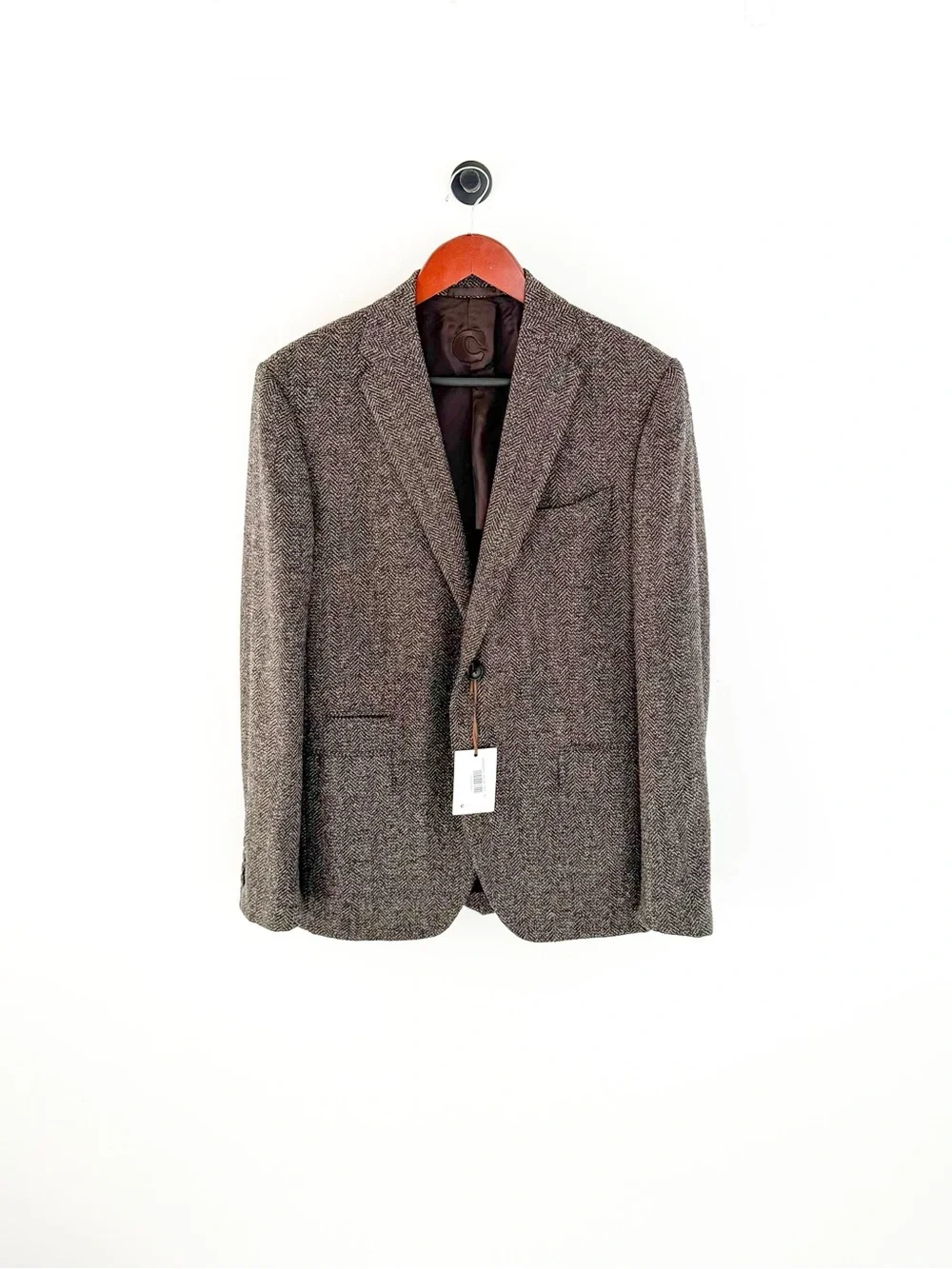 NWT NEW Caruso Tweed Brown Herringbone Wool Silk Blazer Classic Sport Coat 40R